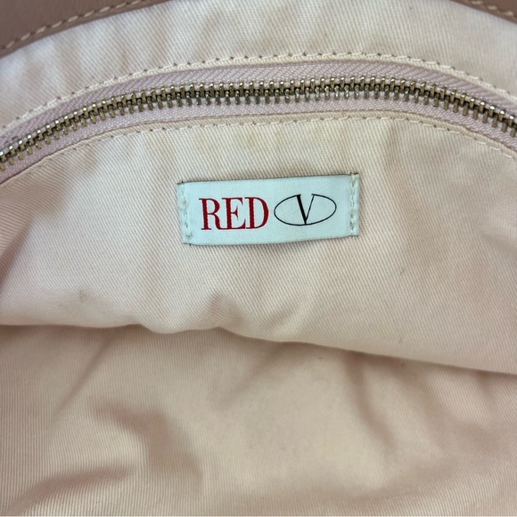 RED VALENTINO Cream Crochet Raffia Pink Mauve Leather Bow Shoulder Bag Tote - Picture 12 of 16